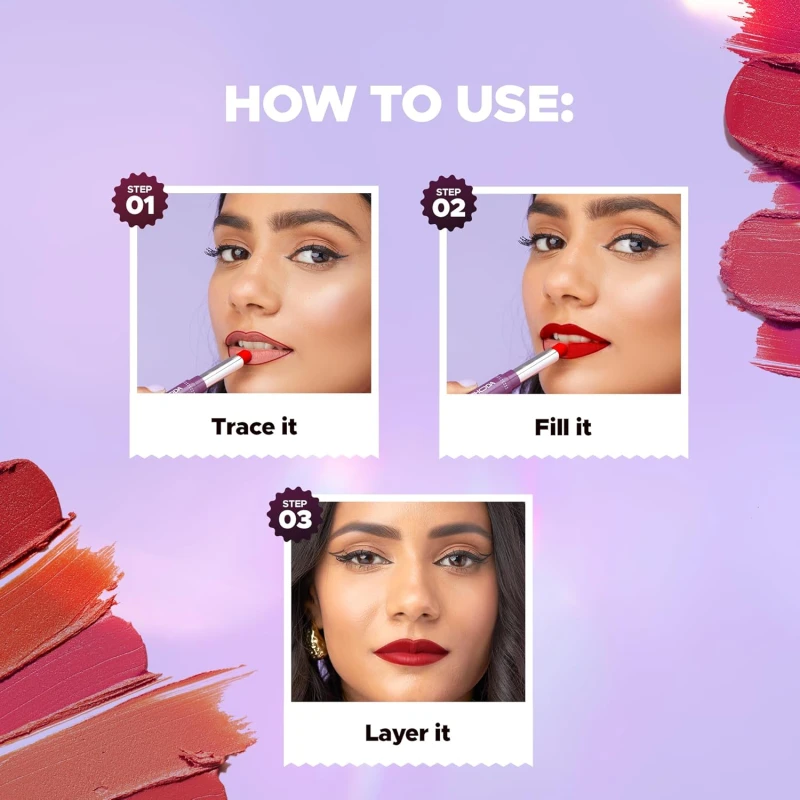 Hilary Rhoda Pro Matte Non-Transfer Lipstick | Waterproof & Smudge-Proof | 12-Hour Long Stay | 24 Shades Available | Highly Pigmented Matte Finish Lipstick | 2g - (Nude Brown | Shade 03) - Thumbnail 5